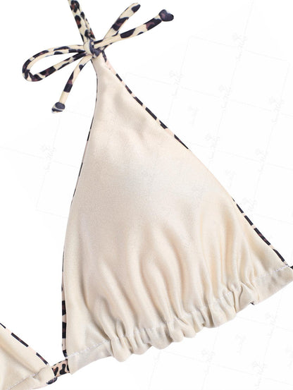 Lola | Conjunto bikini reversible con estampado de leopardo