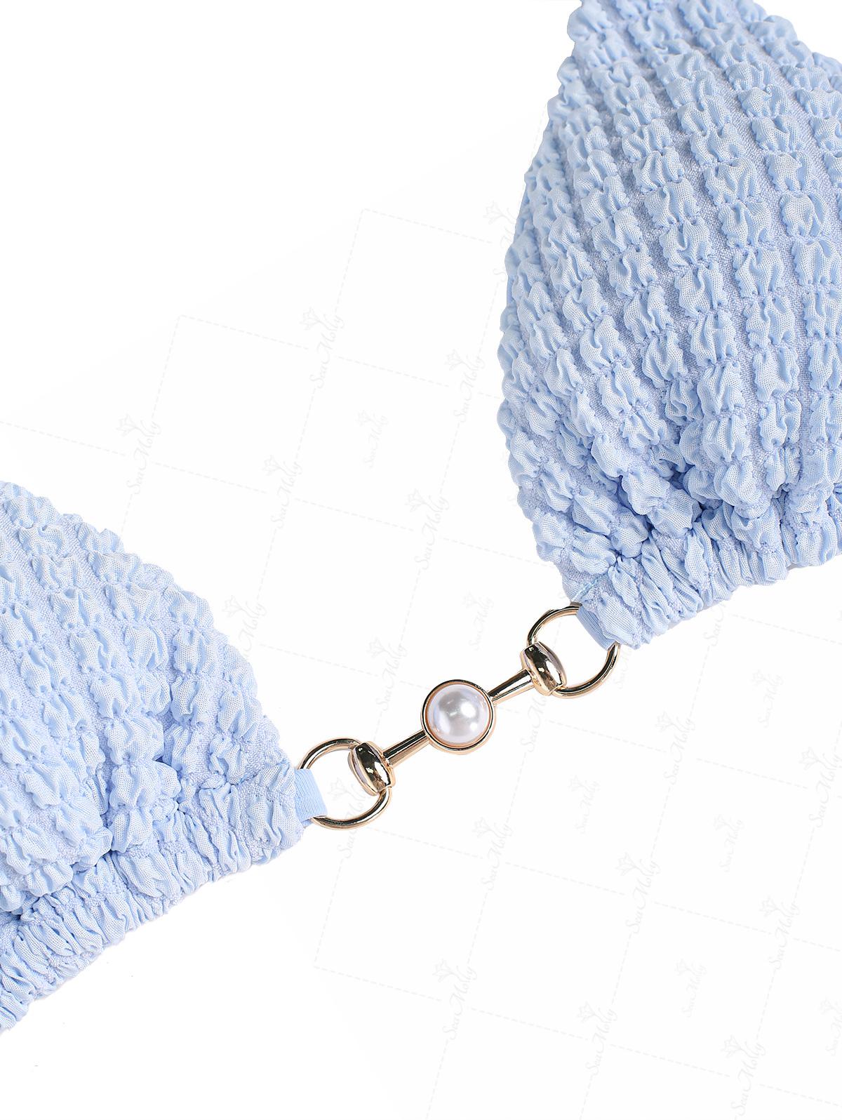 Camila | Conjunto de Bikini con Textura y Adorno de Perlas