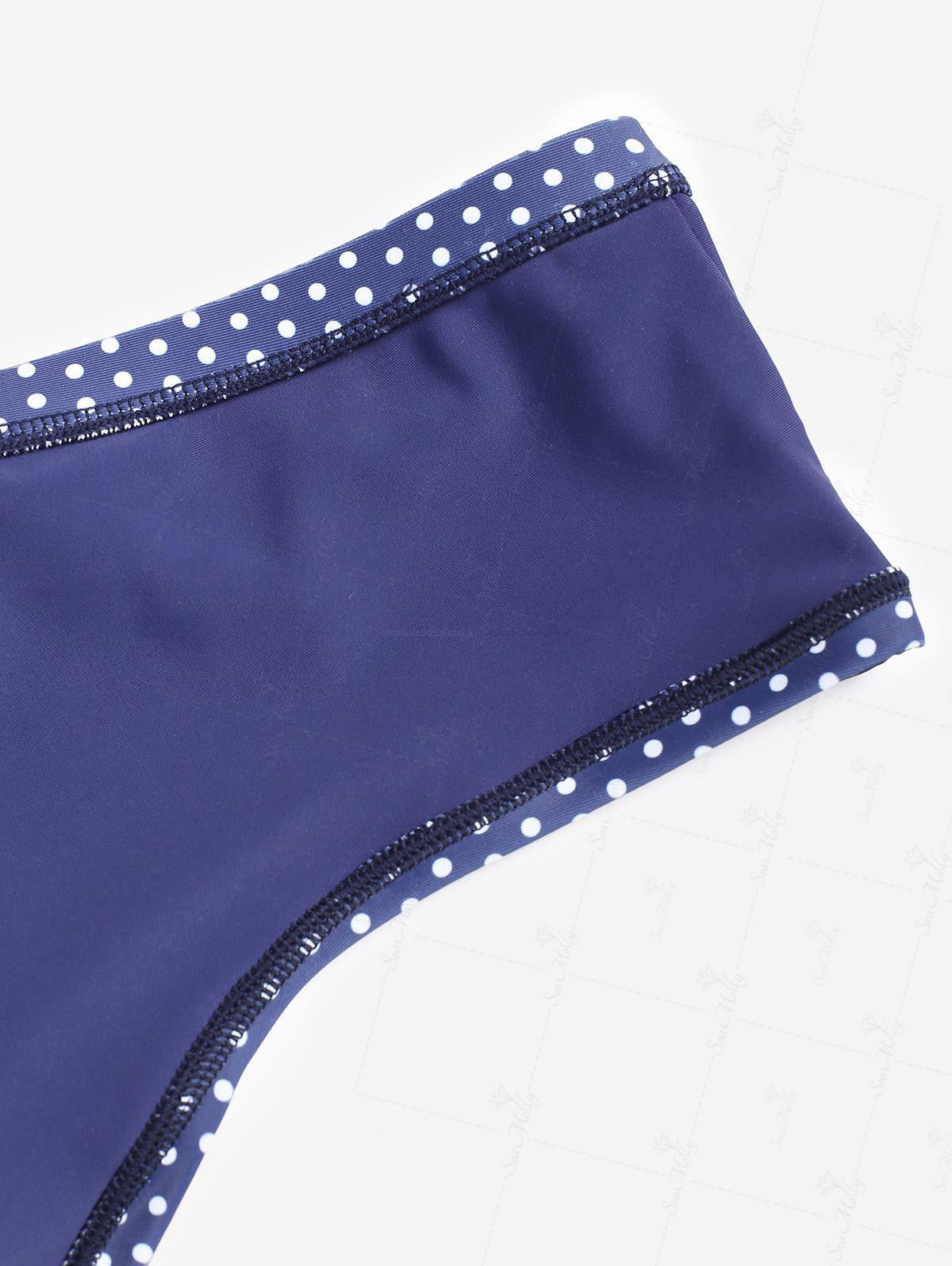 Carla | Bañador de playa con estampado de lunares y lazo
