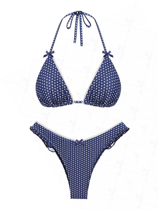 Violeta | Bikini con estampado de lunares con ajuste favorecedor