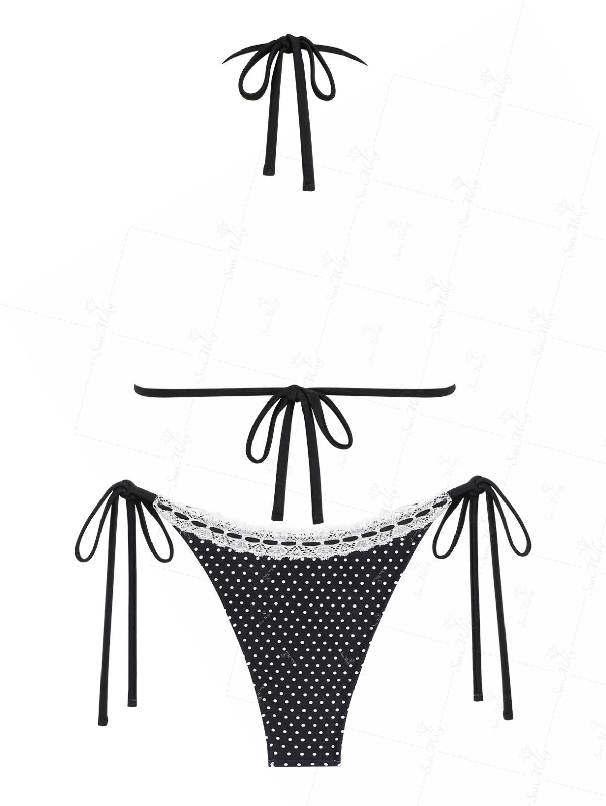 Claudia | Conjunto de bikini vintage con estampado de lunares
