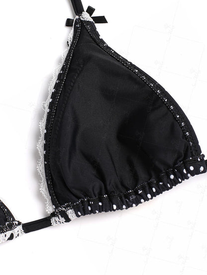 Claudia | Conjunto de bikini vintage con estampado de lunares