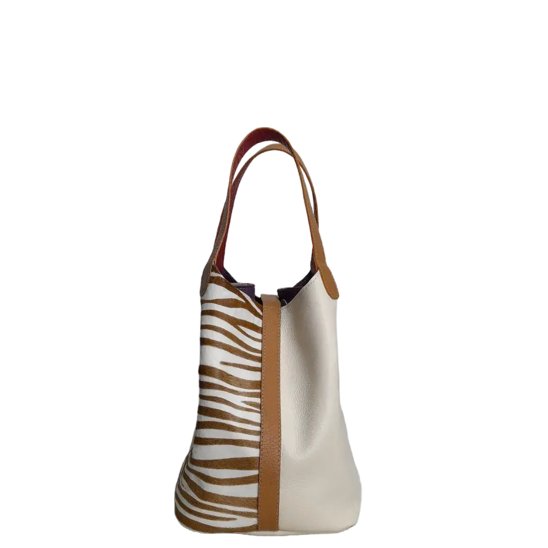 Bolso de Cuero de Cebra Eva para Mujeres x Talk