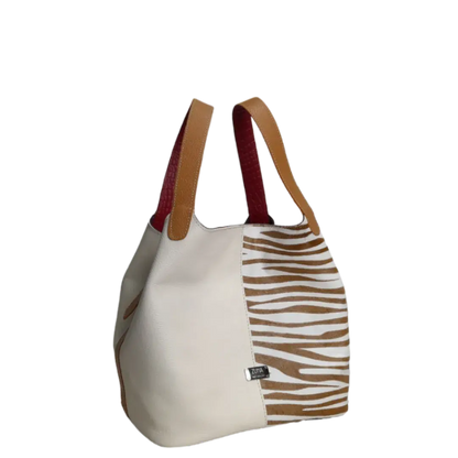 Bolso de Cuero de Cebra Eva para Mujeres x Talk