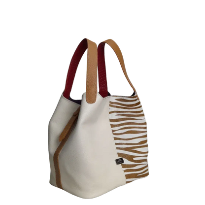 Bolso de Cuero de Cebra Eva para Mujeres x Talk
