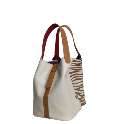 Bolso de Cuero de Cebra Eva para Mujeres x Talk
