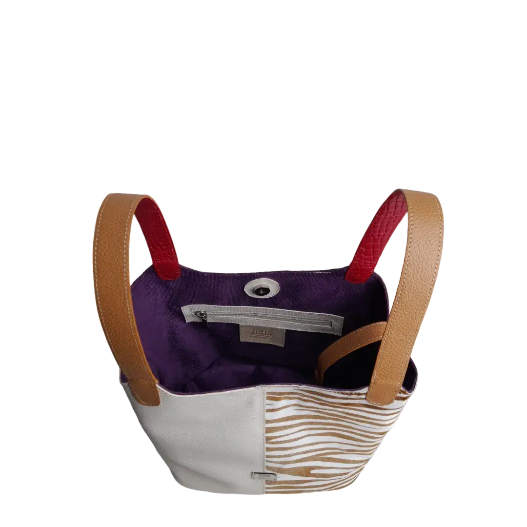 Bolso de Cuero de Cebra Eva para Mujeres x Talk