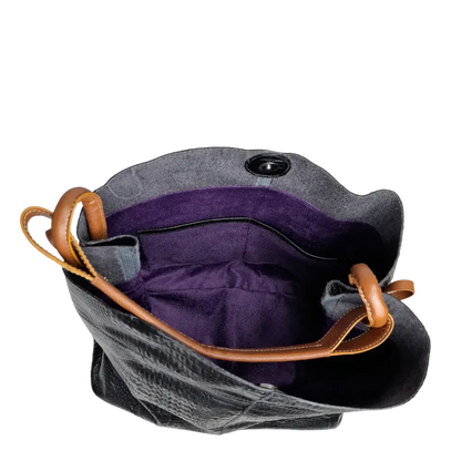 Bolso de Cuero para Damas Aubrey Reptil Schwarz