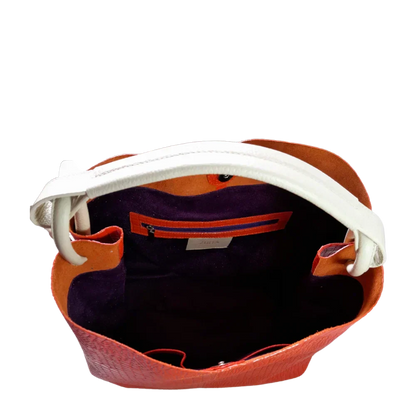 Bolso de Cuero para Damas Aubrey Reptil Naranja