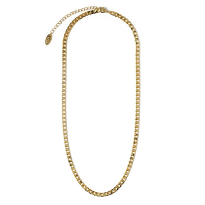 Collar con cadena de eslabones planos | Oro