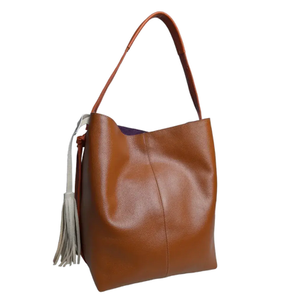 Grace Miel Bolso de Cuero para Mujer