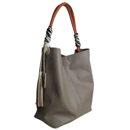 Leah Taupe Damen Leder Tasche