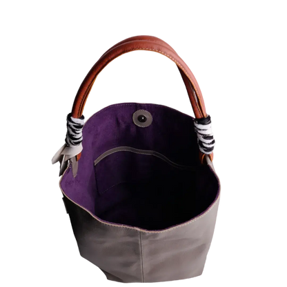 Leah Taupe Damen Leder Tasche