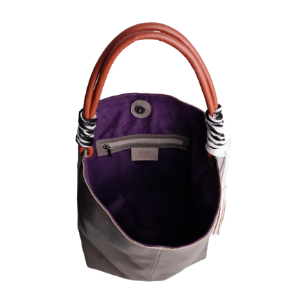 Leah Taupe Damen Leder Tasche