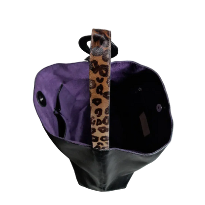 Bolso de mano Nora de cuero negro