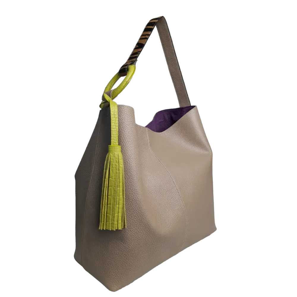 Bolso de Cuero para Mujer Nora Taupe