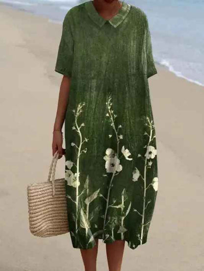 Margaret - Vibrant Floral Garden Print Flowing Dress