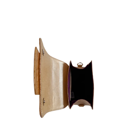 Bolso de mano de cuero para mujer Elizabeth Coquito en aspecto de oro blanco
