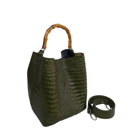 Claire Glavial Bolsa de Cuero para Damas en Verde Oliva