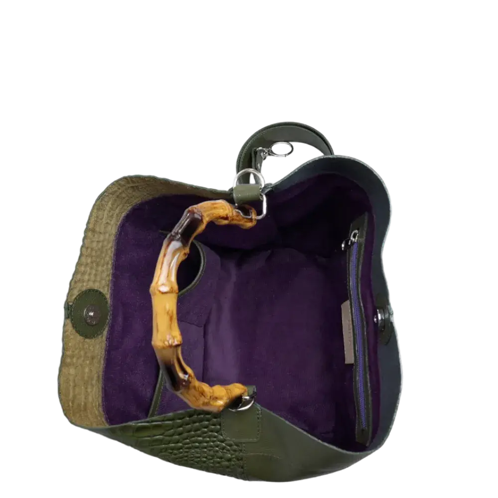 Claire Glavial Bolsa de Cuero para Damas en Verde Oliva