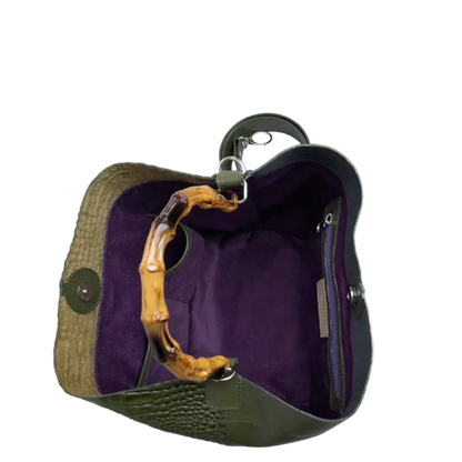 Claire Glavial Bolsa de Cuero para Damas en Verde Oliva