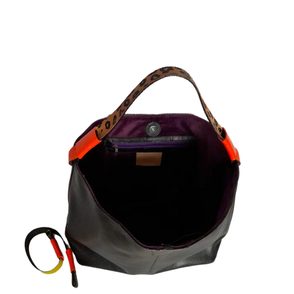 Bolso de mano para dama Addison de cuero negro
