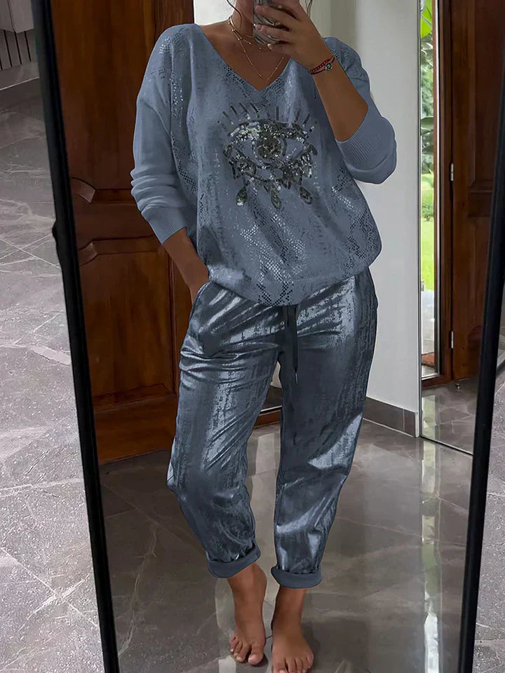 Arlise - Conjunto elegante y casual de dos piezas