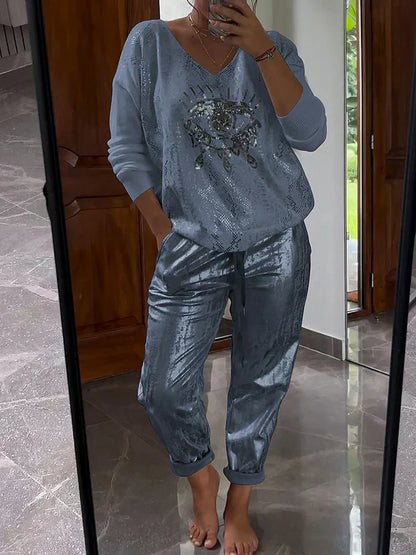 Arlise - Conjunto elegante y casual de dos piezas