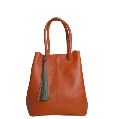 Bolso de cuero para damas Brigitte Naranja