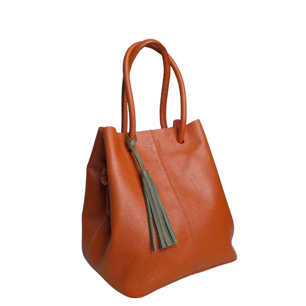 Bolso de cuero para damas Brigitte Naranja