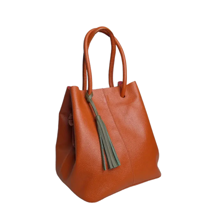 Bolso de cuero para damas Brigitte Naranja