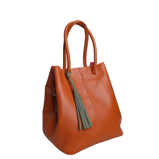 Bolso de cuero para damas Brigitte Naranja