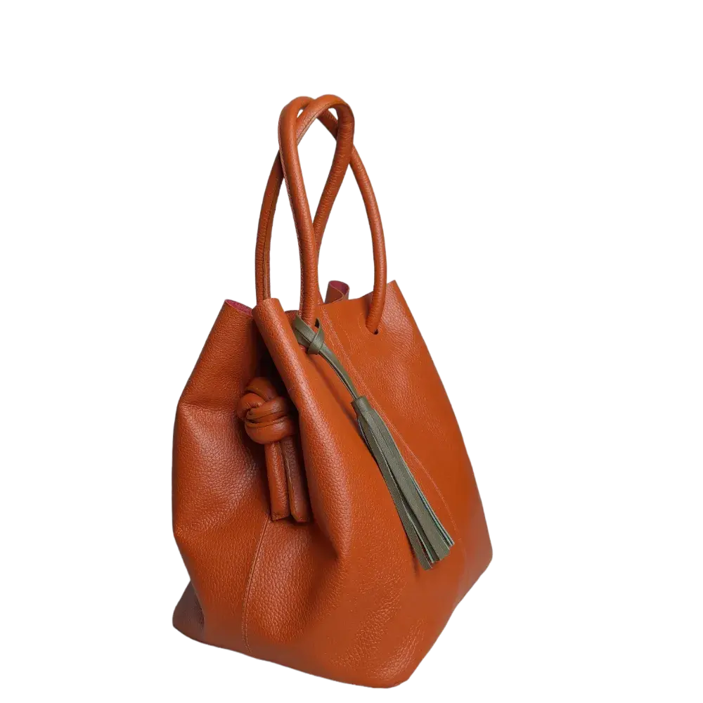 Bolso de cuero para damas Brigitte Naranja