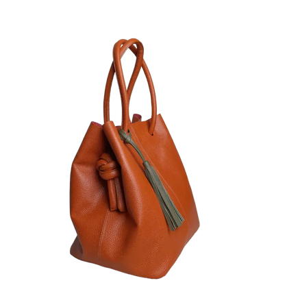 Bolso de cuero para damas Brigitte Naranja