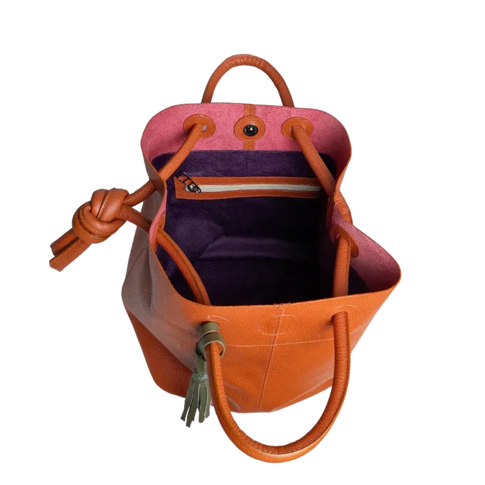Bolso de cuero para damas Brigitte Naranja