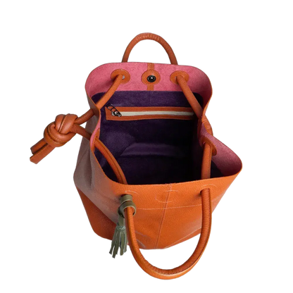 Bolso de cuero para damas Brigitte Naranja