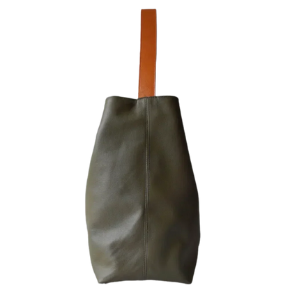 Bolso de mano de cuero para mujer en verde oliva Serenity