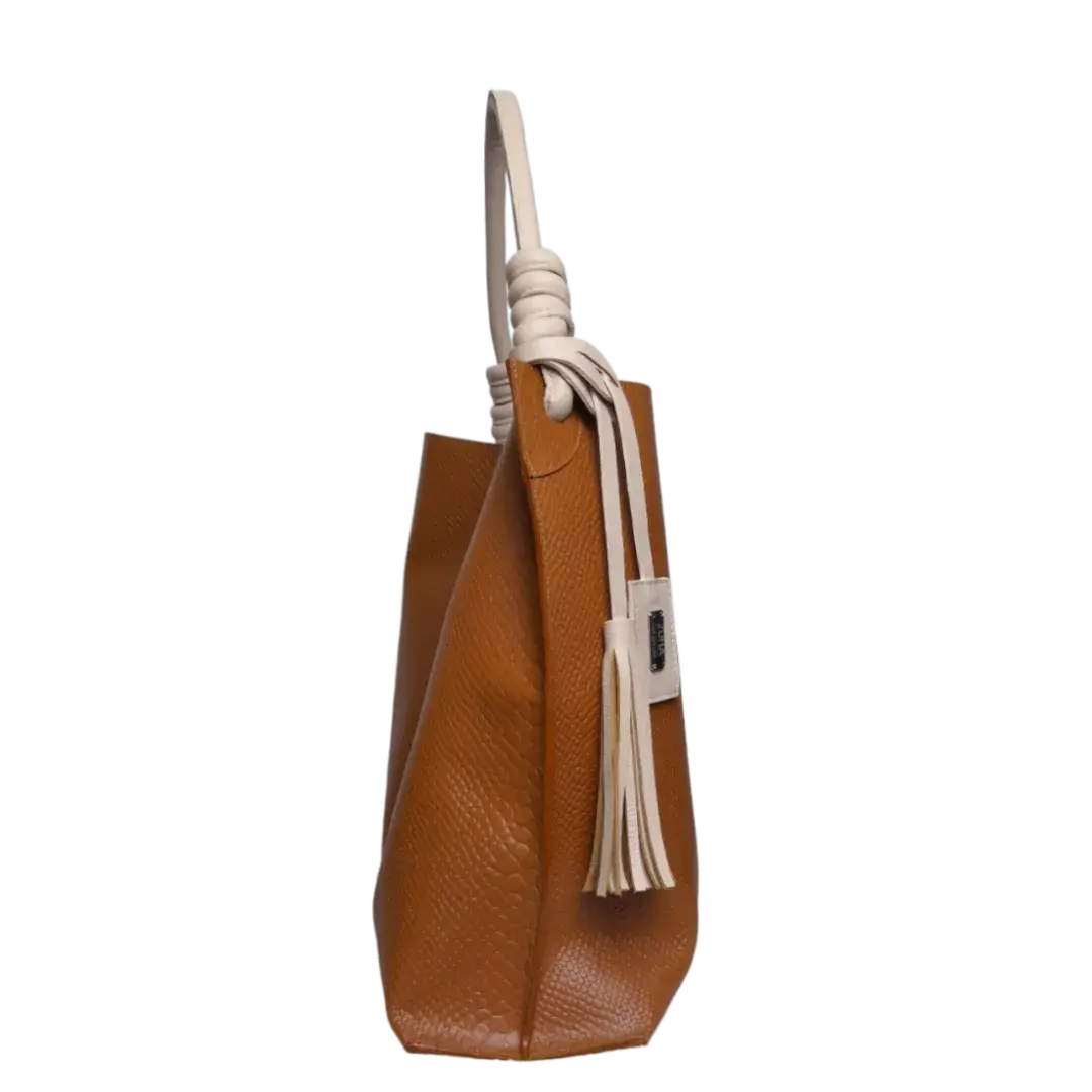 Bolso de Cuero para Damas Fernanda Anaconda Honey