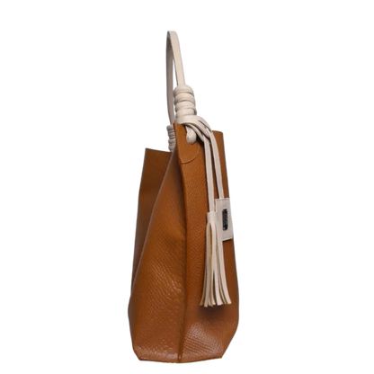 Bolso de Cuero para Damas Fernanda Anaconda Honey