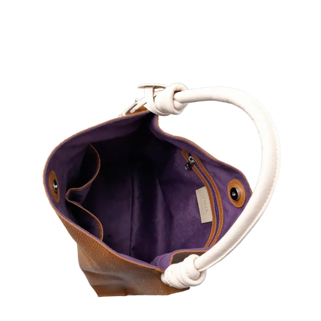 Bolso de Cuero para Damas Fernanda Anaconda Honey