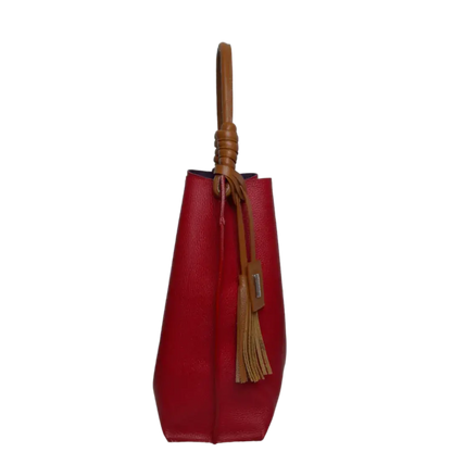 Bolso de mano de cuero rojo Fernanda para damas
