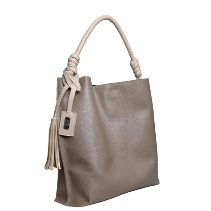 Bolso de mano para mujer Fernanda Taupe de cuero