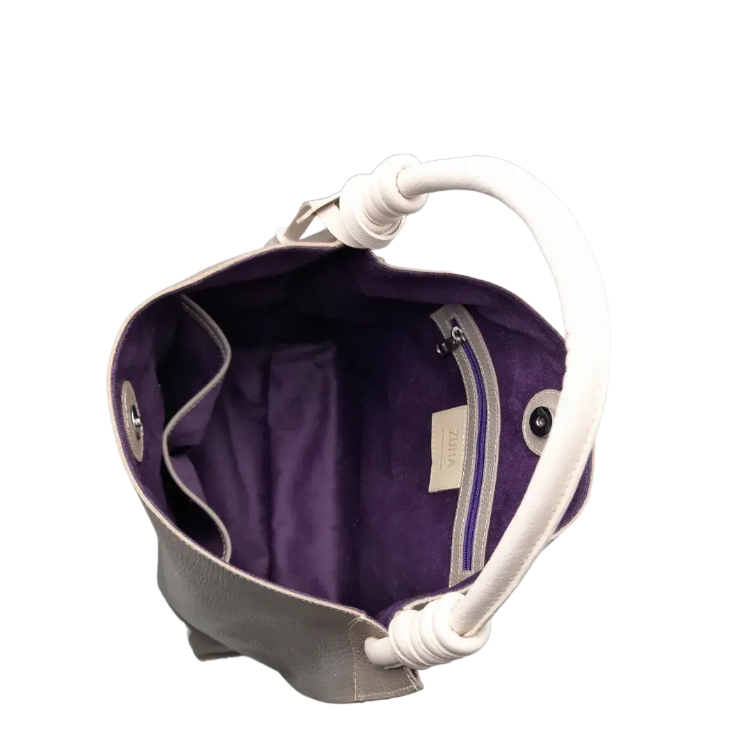 Bolso de mano para mujer Fernanda Taupe de cuero
