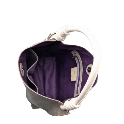 Bolso de mano para mujer Fernanda Taupe de cuero