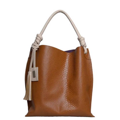 Bolso de Cuero para Damas Fernanda Anaconda Honey