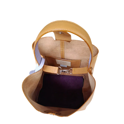 Lucia Kleine Bolsa de Mano de Cuero Color Miel para Damas