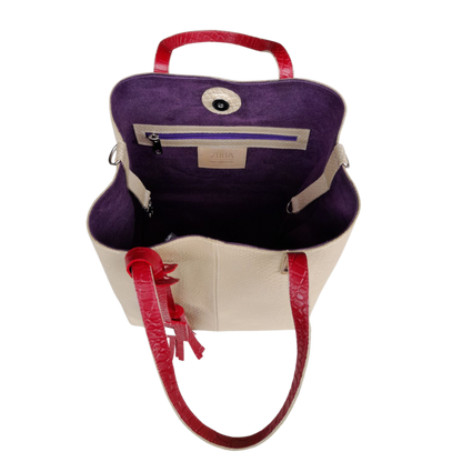Bolso de mano Giulia Anaconda para mujer en oro-peltre