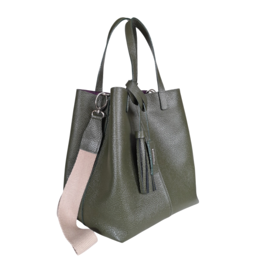 Bolso de mano para mujeres Giulia en verde oliva