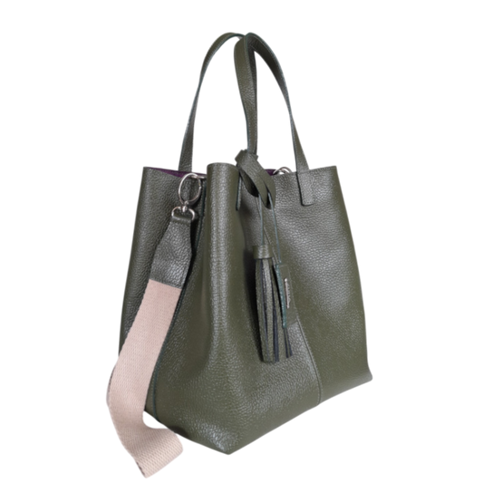Bolso de mano para mujeres Giulia en verde oliva