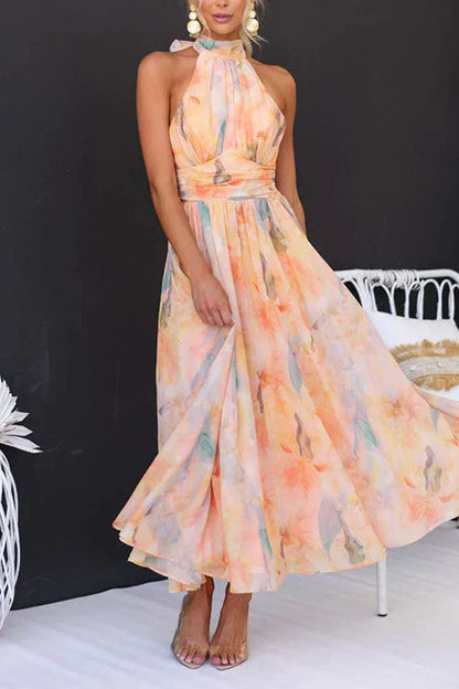 Sandra | Elegante Vestido Maxi Acuarela para Verano